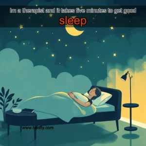 Artistic representation for Im a therapist and it takes five minutes to get good sleep