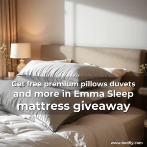 Artistic representation for Get free premium pillows duvets and more in Emma Sleep mattress giveaway