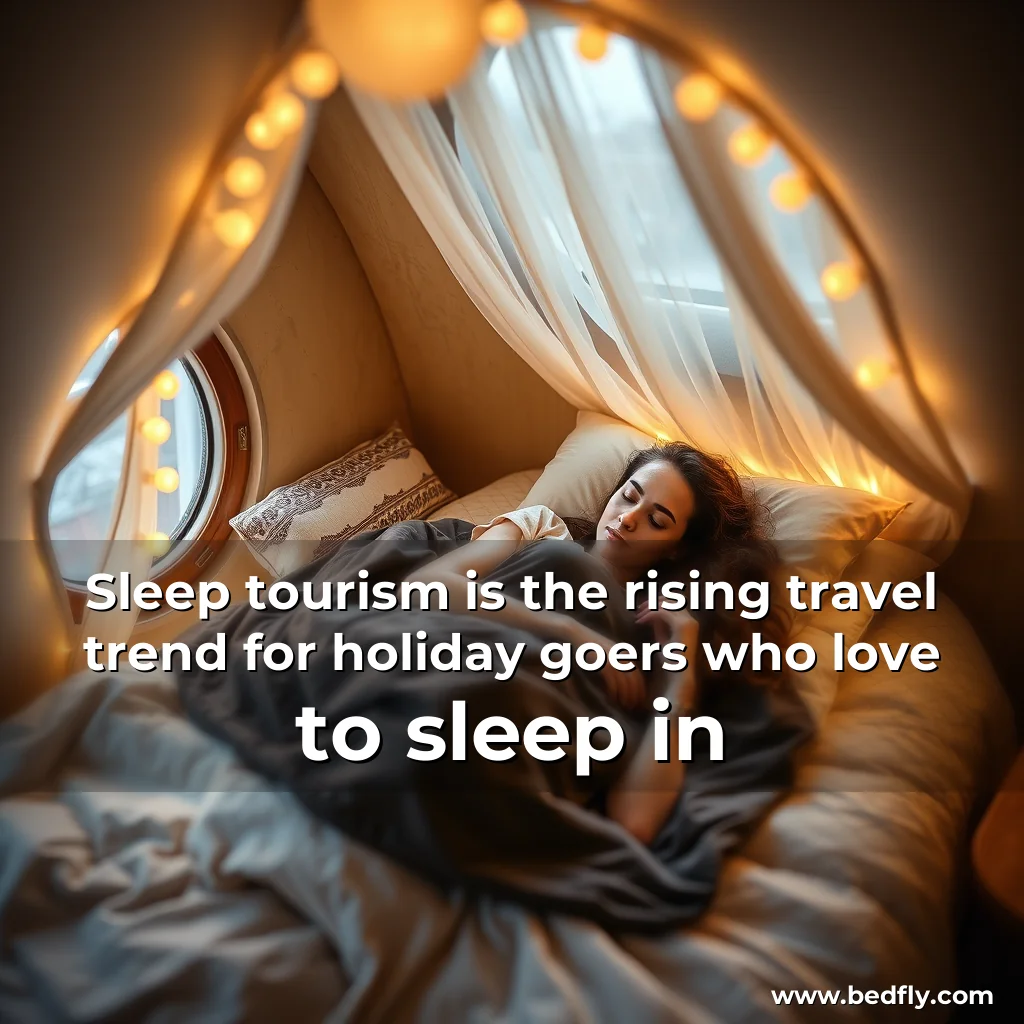 Artistic representation for Sleep tourism is the rising travel trend for holiday goers who love to sleep in