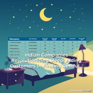 Artistic representation for Indian Companies Revolutionizing Sleep: Aiding Customers In Finding Restful Slumber. Your Task:Based On The Document Provided, Create A Comprehensive Table In Markdown Format.
