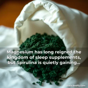 Artistic representation for Magnesium has long reigned the kingdom of sleep supplements, but Spirulina is quietly gaining attention as a top contender.