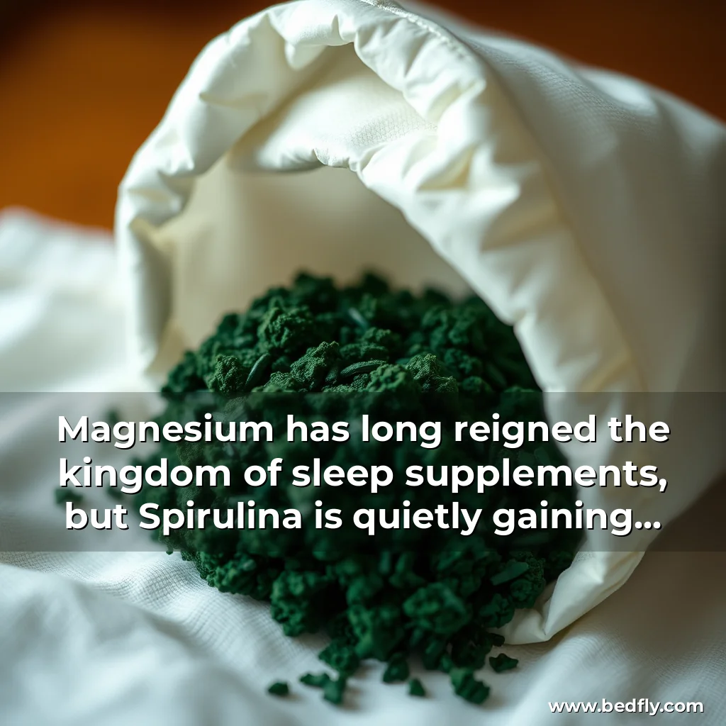Artistic representation for Magnesium has long reigned the kingdom of sleep supplements, but Spirulina is quietly gaining attention as a top contender.