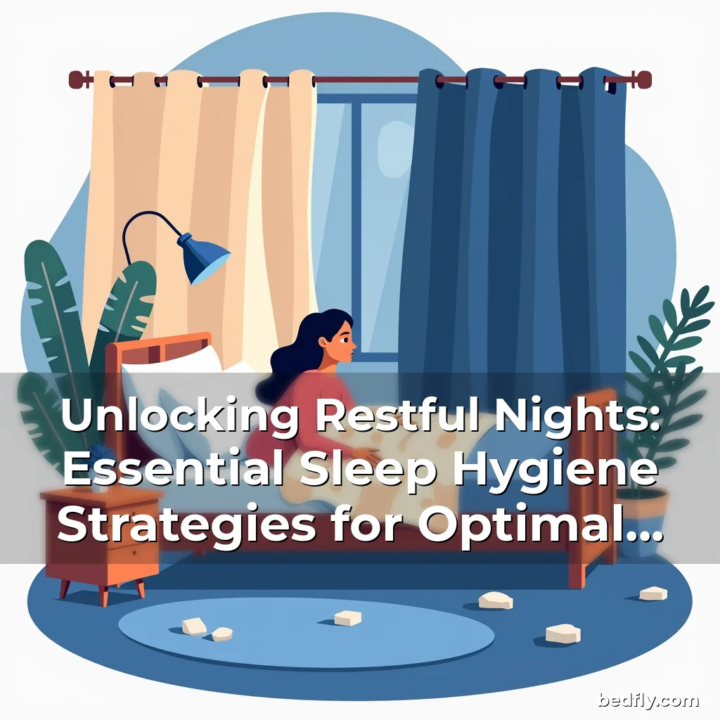 Artistic representation for Unlocking Restful Nights: Essential Sleep Hygiene Strategies for Optimal Well-being
